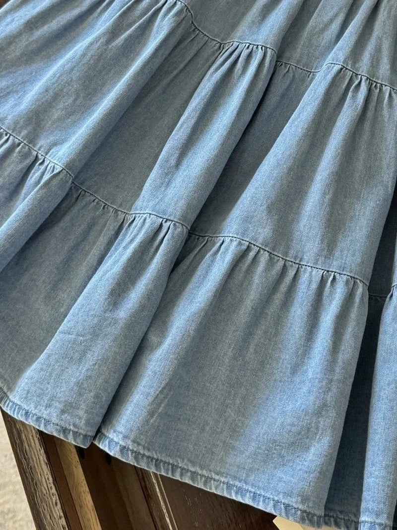 Cyflymder  Denim Skirt Women Vintage Streetwear Korean Fashion High Waist Skirt Harajuku Casual Mini Skirt 2025 Summer New