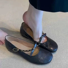 Cyflymder  Low Heels PU Slides  Rubber Hoof Low Heels Rubber Slides  PU