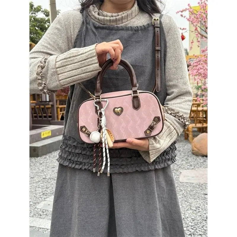 Cyflymder  Sweet Cool Pink Square Bag Purse Women High Street Handle Bowling Messenger Bag Female Casual Crossbody Bags Aesthetic