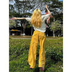 Cyflymder  Y2K Cargo Pants Women Oversized Embroidery Sweatpants Harajuku High Waist Wide Leg Joggers Streetwear Korean Baggy Trousers New
