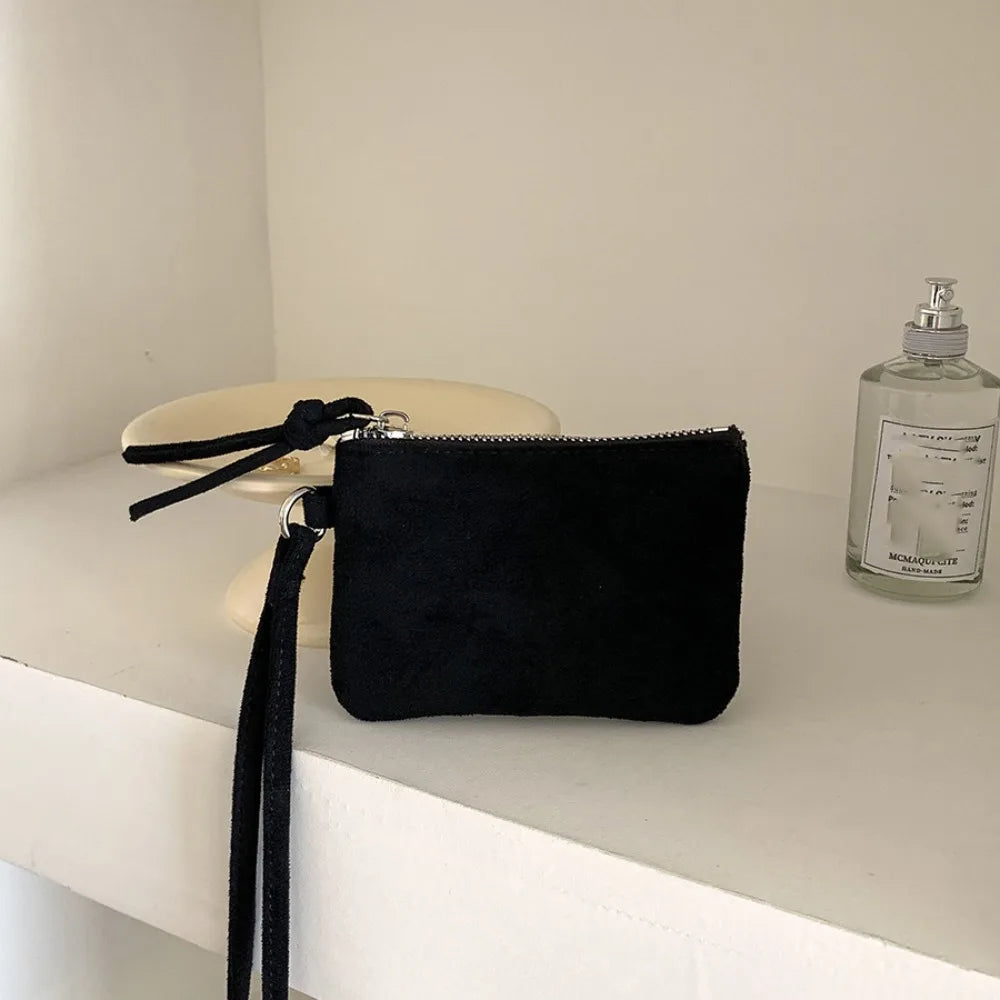 Cyflymder  Fashion PU Leather Suede Coin Purse Leopard Print Hanging Neck Mini Storage Bag Shoulder Bag Purse Pendant Accessories Outdoor