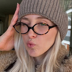 Cyflymder  New Round Myopia Glasses for Women Pc Frame Glasses Plain Glasses Nearsighted Oval Eyewear  -1.0 -2.5 -2