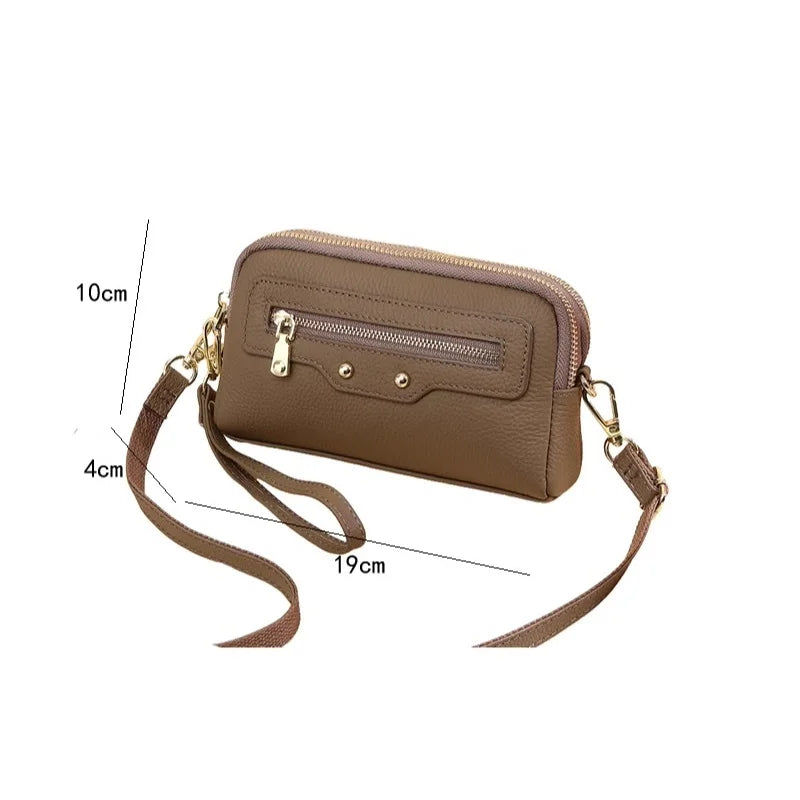 Cyflymder  Genuine Leather ladies Clutch wallet Wrist purse Cowhide Women Shoulder Bag Fashion Crossbody Bag for ladies Cell phone bag