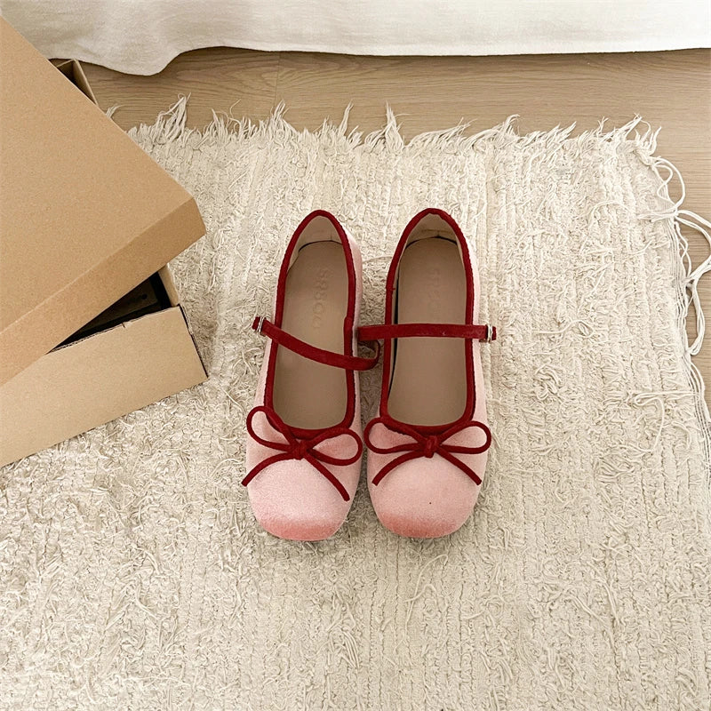 Cyflymder Bow Women Mary Jane Shoes Flats Designer Shallow Women's Sandals Fad Loafers Shoes Elegant Summer Dress New Mujer Zapatos