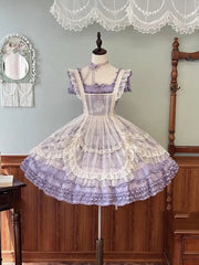 Cyflymder  Lolita Style Sweet Embroidery Apron Dress Girls Mesh Basic Casual Versatile Mini Dress Outerwear Korean Fashion Dress Woman