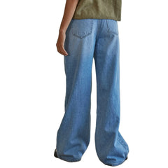 Cyflymder  Chic Loose High Waist Design Straight Crotch Retro Style Denim Trousers for Lady Comfortable Casual and Versatile Jeans