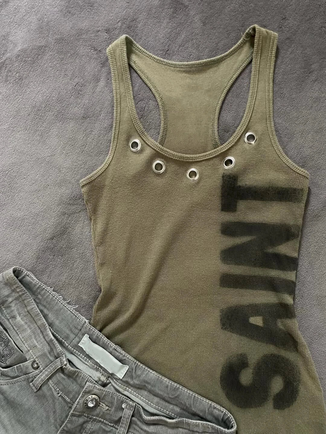 Cyflymder  Gyaru Vest Y2k Sleeveless 2000s Punk Goth Crop Top Vintage Aesthetic Harajuku Slim Tank Top Print Woman Clothes Summer Chic Tees