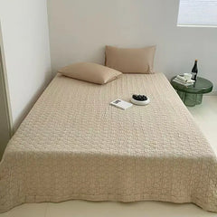 Pure Cotton Quilt Bedspread Twin Queen Size Bed Sheet Solid Color Coverlet Single And Double Bed Cover Quilted Gauze Blanket