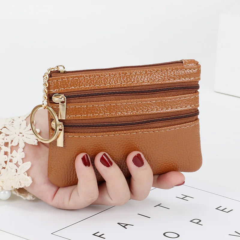 Cyflymder Fashion Women Wallet Clutch Three Zip Female Short Small Coin Purse New Brand Design Soft Mini Card Holder Wallet Money Bag