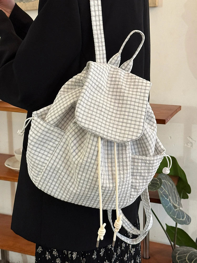 Cyflymder  Women Y2k Aesthetic Casual Plaid Backpack Fashion Preppy Trendy Students Schoolbags Vintage Streetwear Backpacks for Students