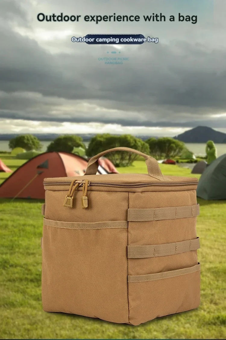 Cyflymder  Outdoor Camping Storage Bag Large Capacity Ground Nail Tool Gas Canister Picnic Cookware Utensils Kit Bag Outdoor Bag For Man