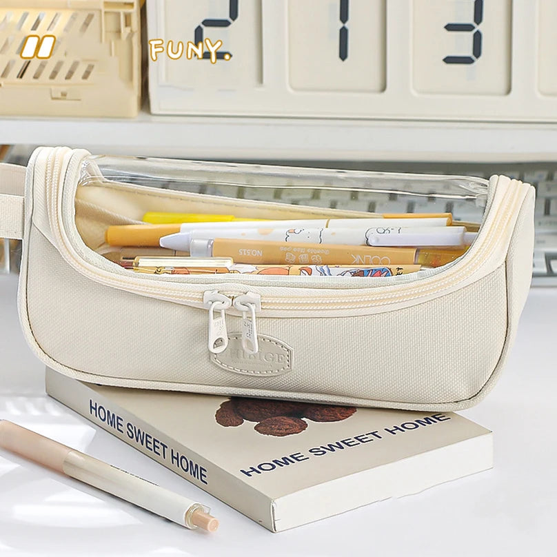 Cyflymder Transparent Pencil Case Estuches Escolares Pencilcase Large Capacity School Supplies Trousse Cute Stationery Pencil Pouch