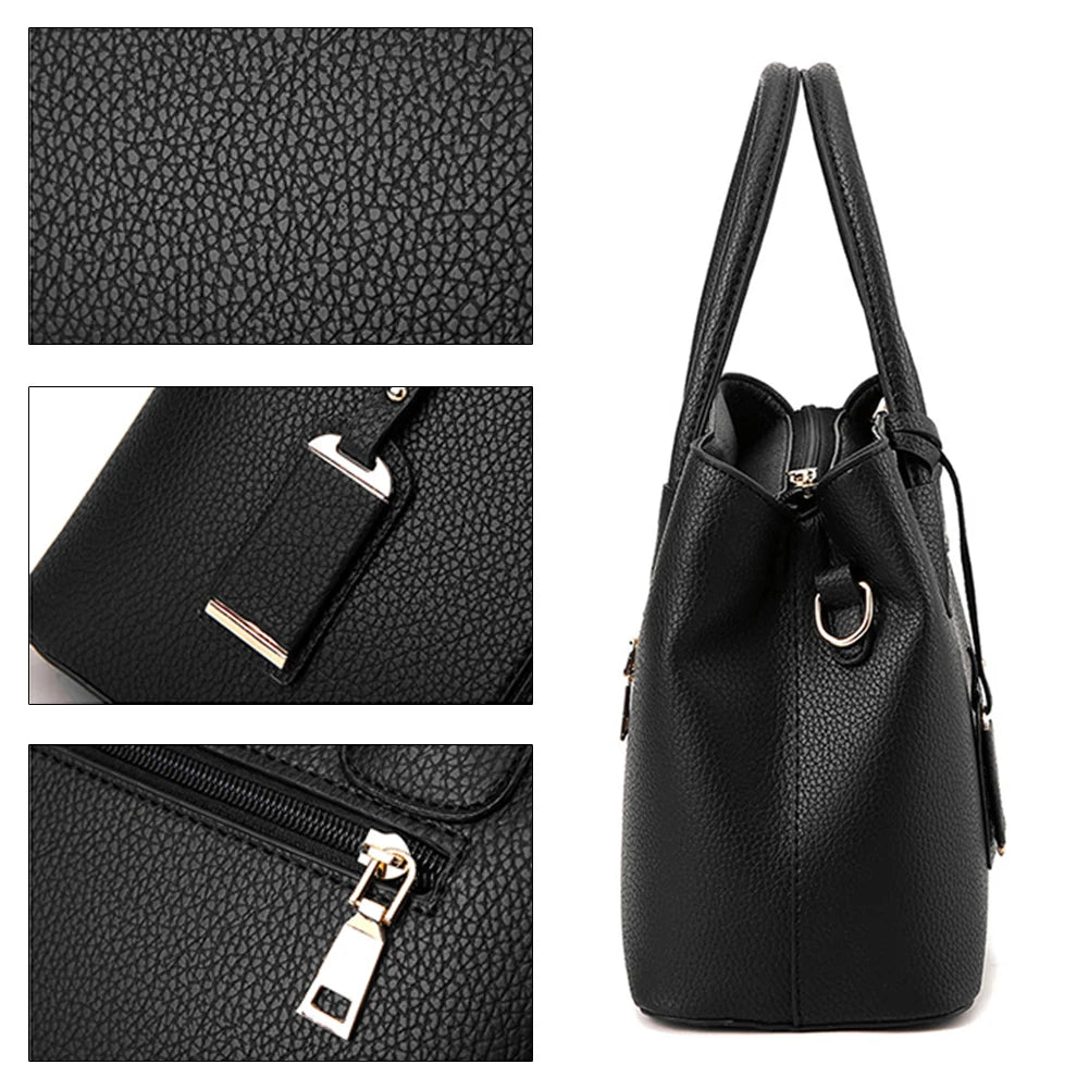 Cyflymder  Elegant Handbags Women Bags Messenger Large Capacity PU Leather Crossbody Bags Fashion Girls Shoulder Bag Hand Tote Bag