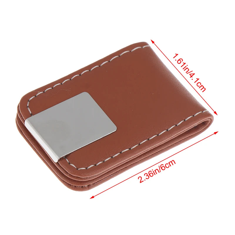 Cyflymder 1Pc PU Leather Strong Magnetic Money Clip Pocket Wallet Portable Mini Slim Wallet Credit Business Cards Holder