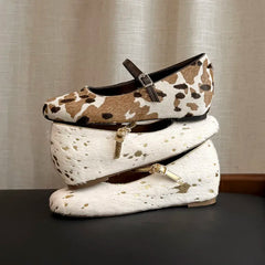 Cyflymder  Autumn Horsehair Shallow Flats Slip On Leisure Mary Jeans Single Shoes Height Increased Outside Footwear Chaussure Femmes