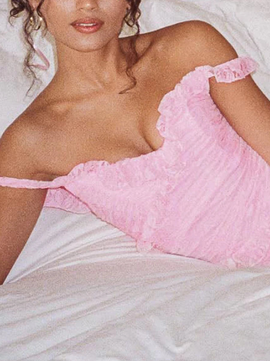 Cyflymder  Elegant Off-Shoulder Floral Print Maxi Dress with Ruffle Hemline for Wedding Guest Evening Party Prom Beach Vacation Streetwear