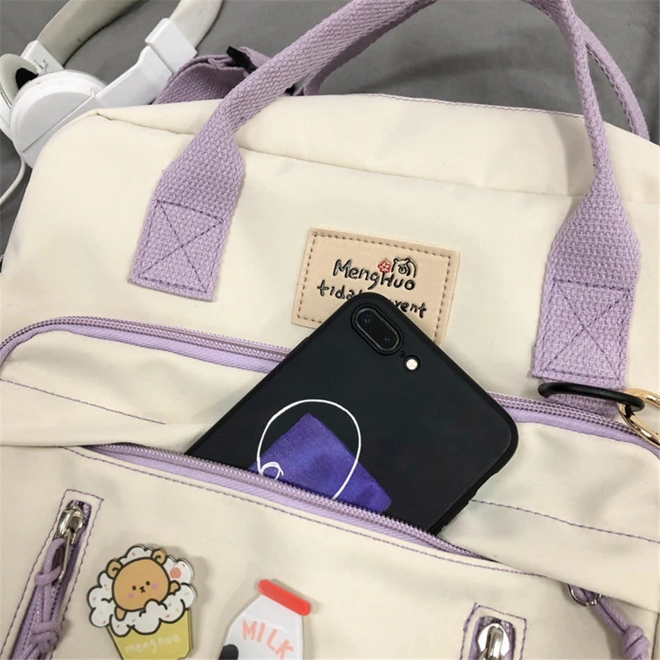 Cyflymder  Kawaii Backpack Women Back Pack Cute Mochila Japanese High School Girls Backpack School Bags for Teenage Girls Multi Pockets Sac