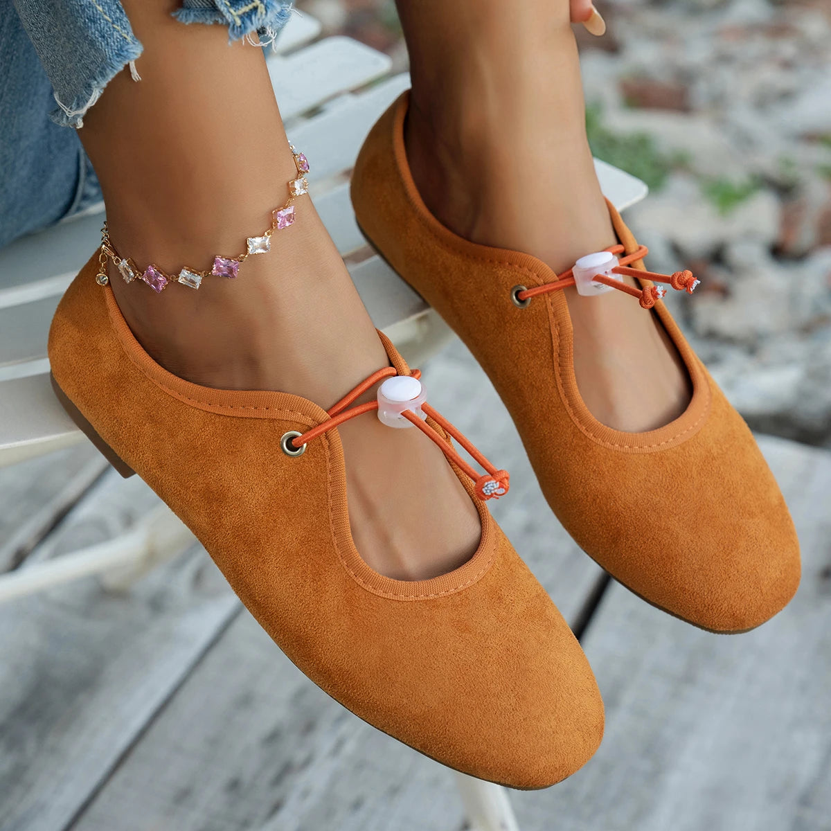 Cyflymder  New Women Round Design Toe Flat Heel Shallow Female Shoes Spring Summer Concise Women Comfort Flattie