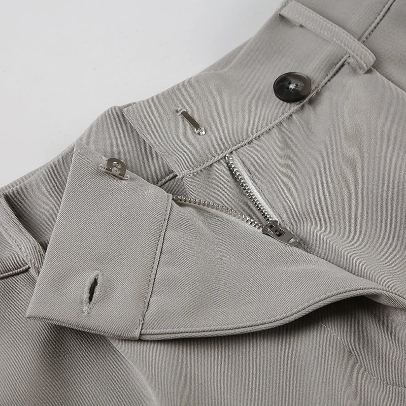 Cyflymder  Casual Solid Straight Suit Pants Basic High Waisted Wide Leg Pants Women Autumn Spring Fashion Streetwear Ladies