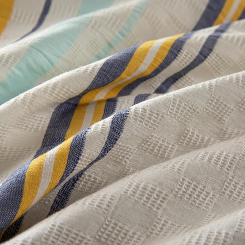 Cyflymder  Bedding Set 100% Cotton Simple Vertical stripes Duvet Cover Set  Double Queen King Size Nordic Quilt Cover Bed Sheet Pillowcases