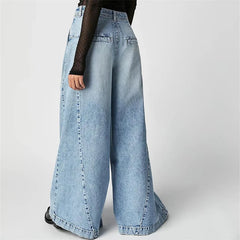 Cyflymder  Fashion Vintage High Waist Wide Leg Jeans Women Loose Denim Pants Female Daily Commuter Casual Flared Trousers Trend Streetwear