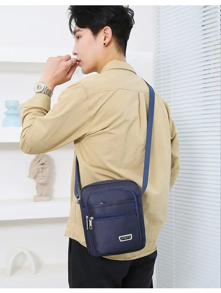 Cyflymder Waterproof Men Crossbody Bags Male Nylon Shoulder Bags Boy Messenger Bag Man Handbags For Travel Casual Large Satchel Grey Bags