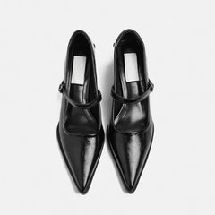 Cyflymder   New Womens Mary Jane Shoes Fashion Soft Leather Low Heels for Woman French Pointed Tip Casual Shoes Designer Shoes Zapatos Mujer