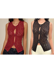 Cyflymder  Women s Sleeveless V-Neck Knit Top with Button Detail Solid Color  Fit Casual Tank Vest Summer Fashion Blouse