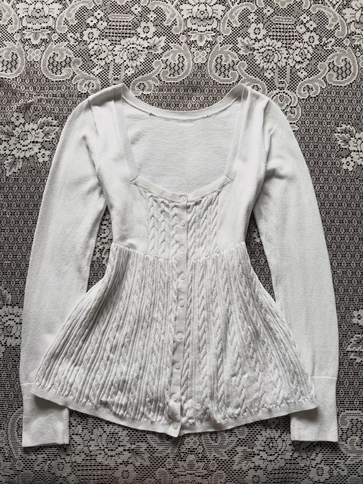 Cyflymder  Fashionable and retro y2k sweet and spicy girl solid color U-neck knitted new style pullover thin long-sleeved sweater top