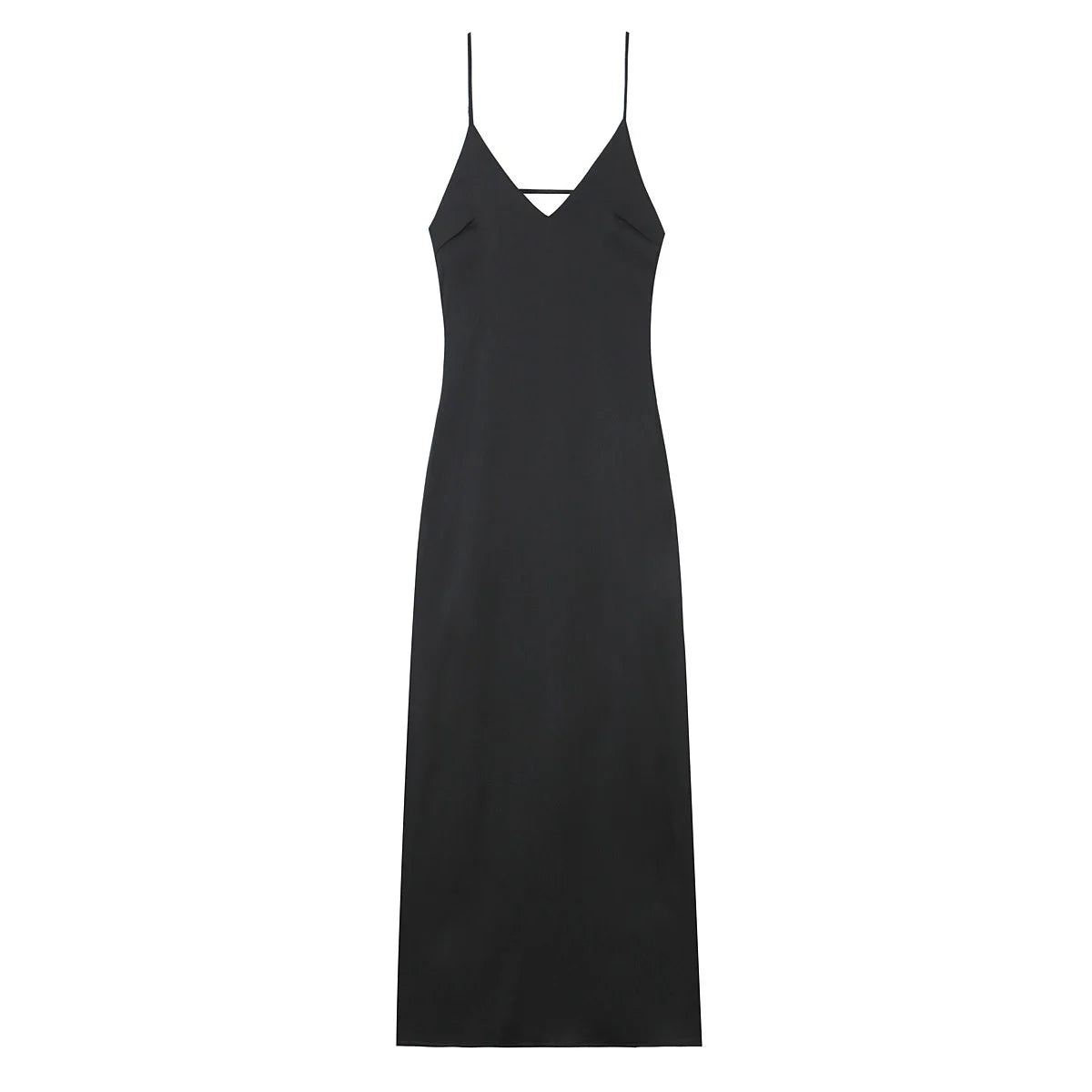 Cyflymder  Women's Summer Sexy Sleeveless V-Neck Backless Midi Dress with Rear Zipper Slim Fit Elegant Sling Dress for Beach Party