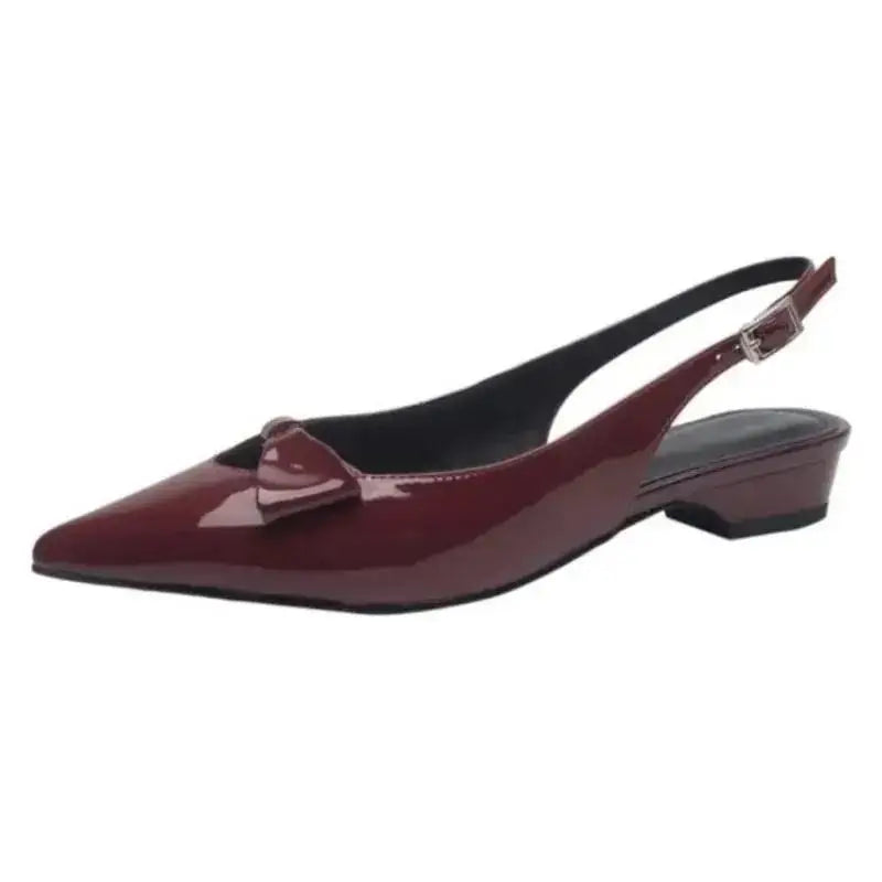 Cyflymder  Spring New Coarse Heel Shoes for Women Fashion Pointy Shallow Hollow Out A Word with Anti-slip Wear-resistant Low Heel Shoes