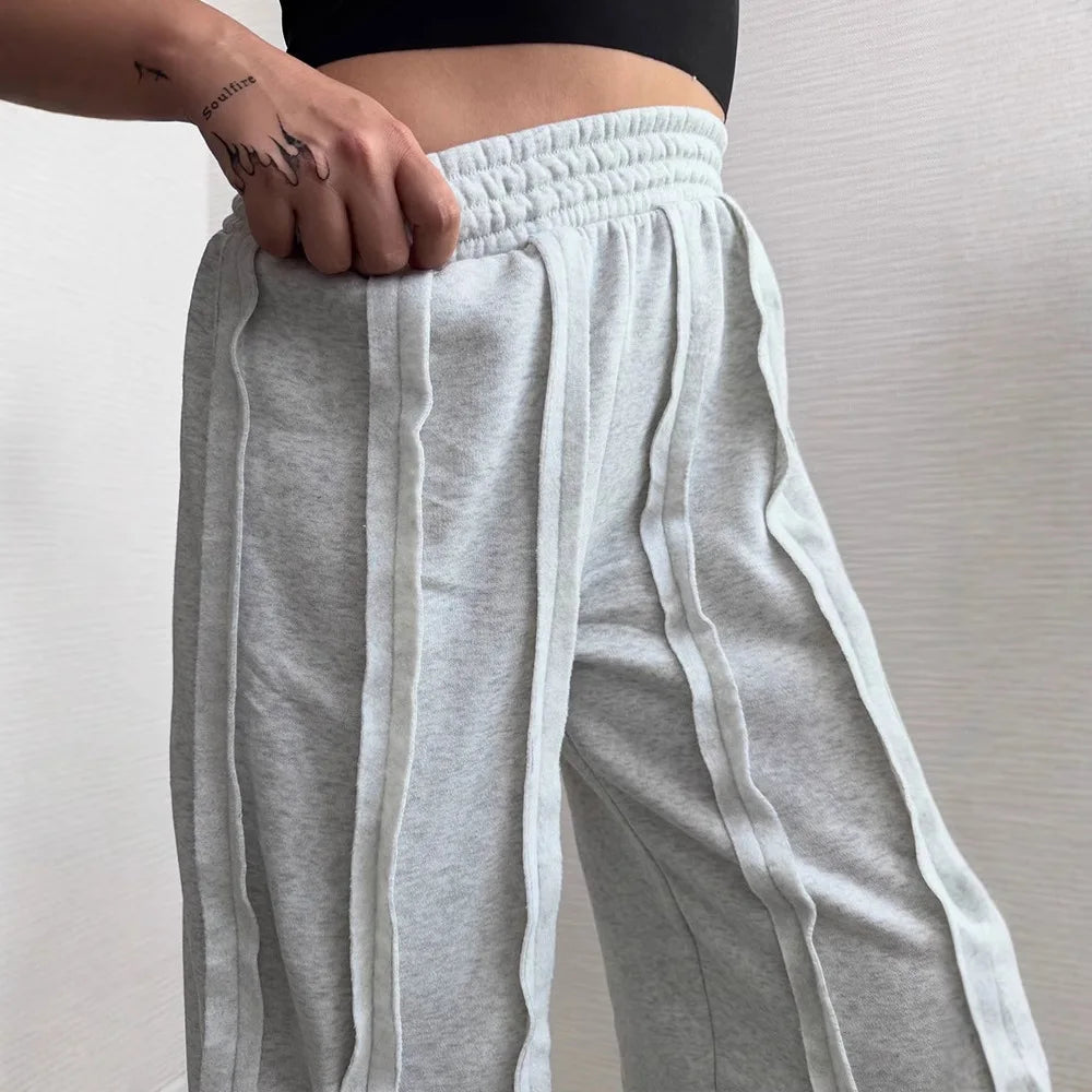 Cyflymder  American affixed cloth leisure loose fall and winter sports bar a wind restoring ancient ways street hip-hop y2k female trousers