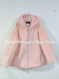 Cyflymder Women Sweet Pink Fur Coats Female Winter Thick Warm Streetwears Korean Hooded Fashion Oversize Outerwears