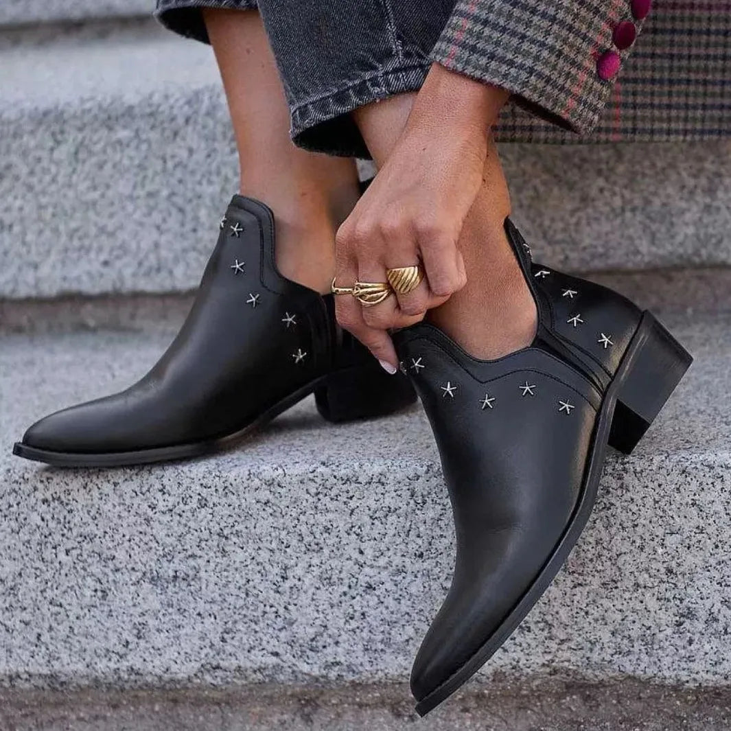 Cyflymder  Designer Women's Ankle Boots Autumn Pointed Toe Five-pointed Star Personality Outfit Boots Trend Sneakers New
