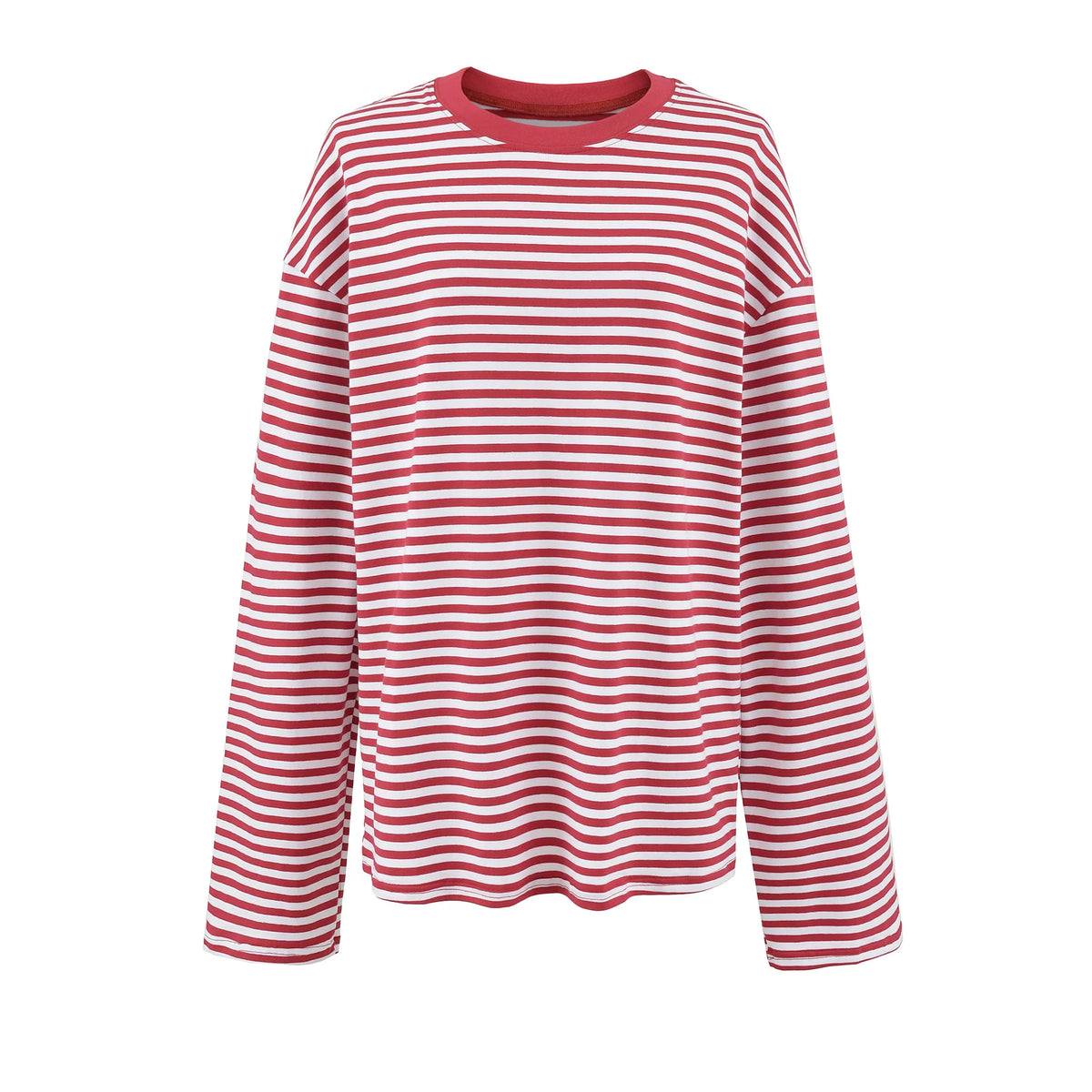 Cyflymder  Women Casual Striped Long Sleeve Cotton Tops Autumn O-neck Patchwork Loose T-shirt High Street Female Vintage Tops 2025 New