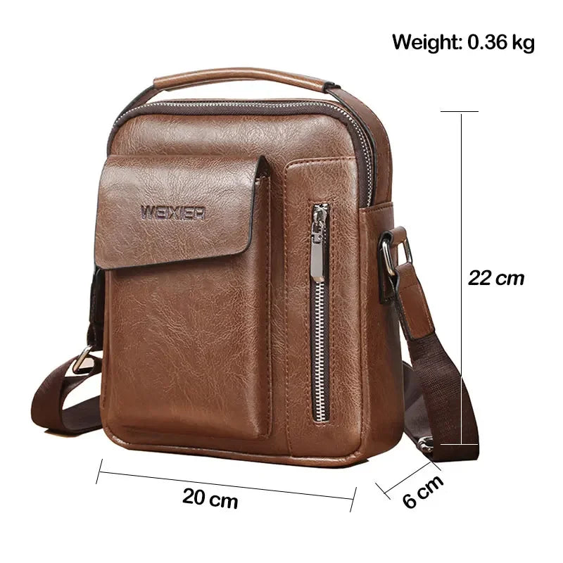 Cyflymder  Men Shoulder Bags Crossbody Bag Multi-function Men's Handbags Capacity PU Leather Bag For Male Messenger Bags Tote Bag