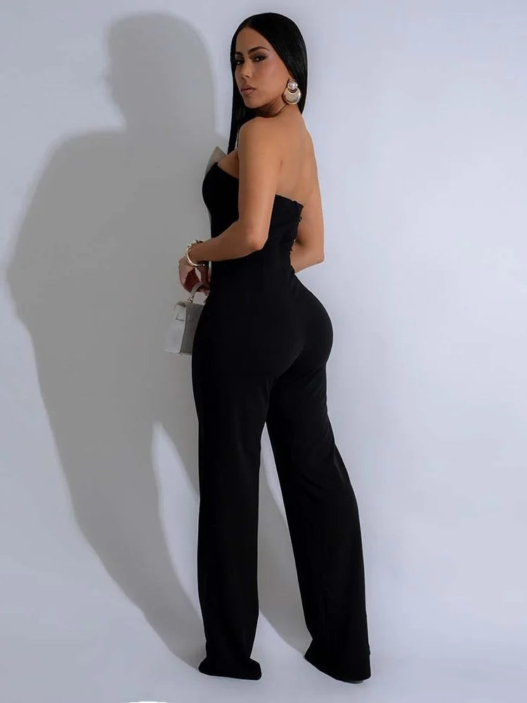 Cyflymder  Jumpsuits Rompers Women Wholesale European American Woman Clothing Spicy Girl Style Party Party Button Long Pants