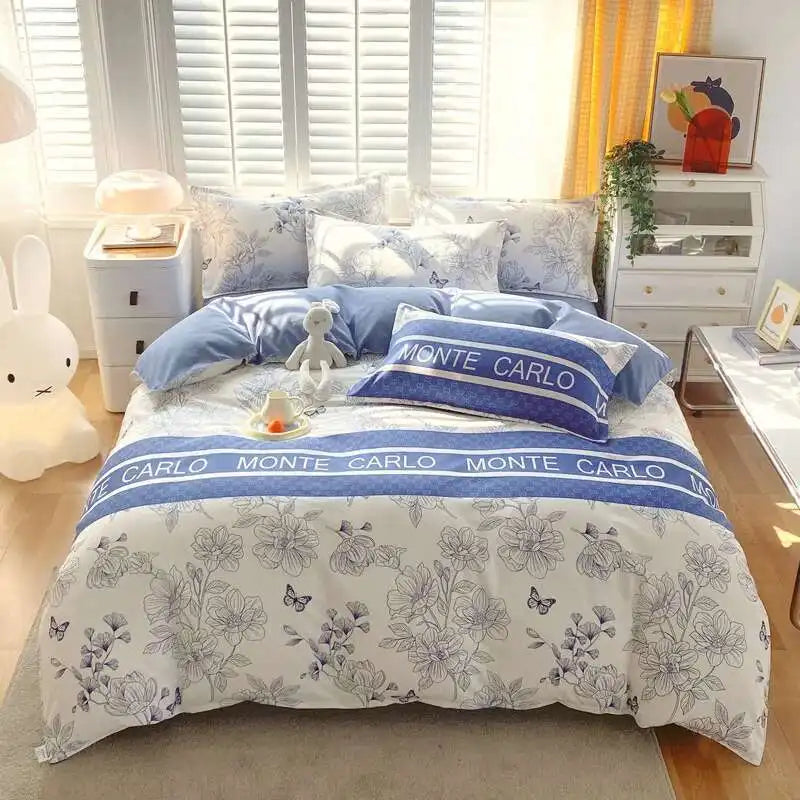 Cyflymder  New Cotton Duvet Cover, Long Staple Cotton Bed Sheet, Thickened And Brushed Four Piece Set, Student Dormitory Three Piece Set