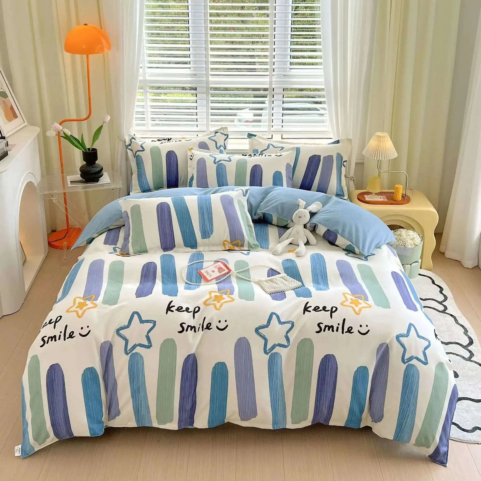 Cyflymder  New Cotton Duvet Cover, Long Staple Cotton Bed Sheet, Thickened And Brushed Four Piece Set, Student Dormitory Three Piece Set