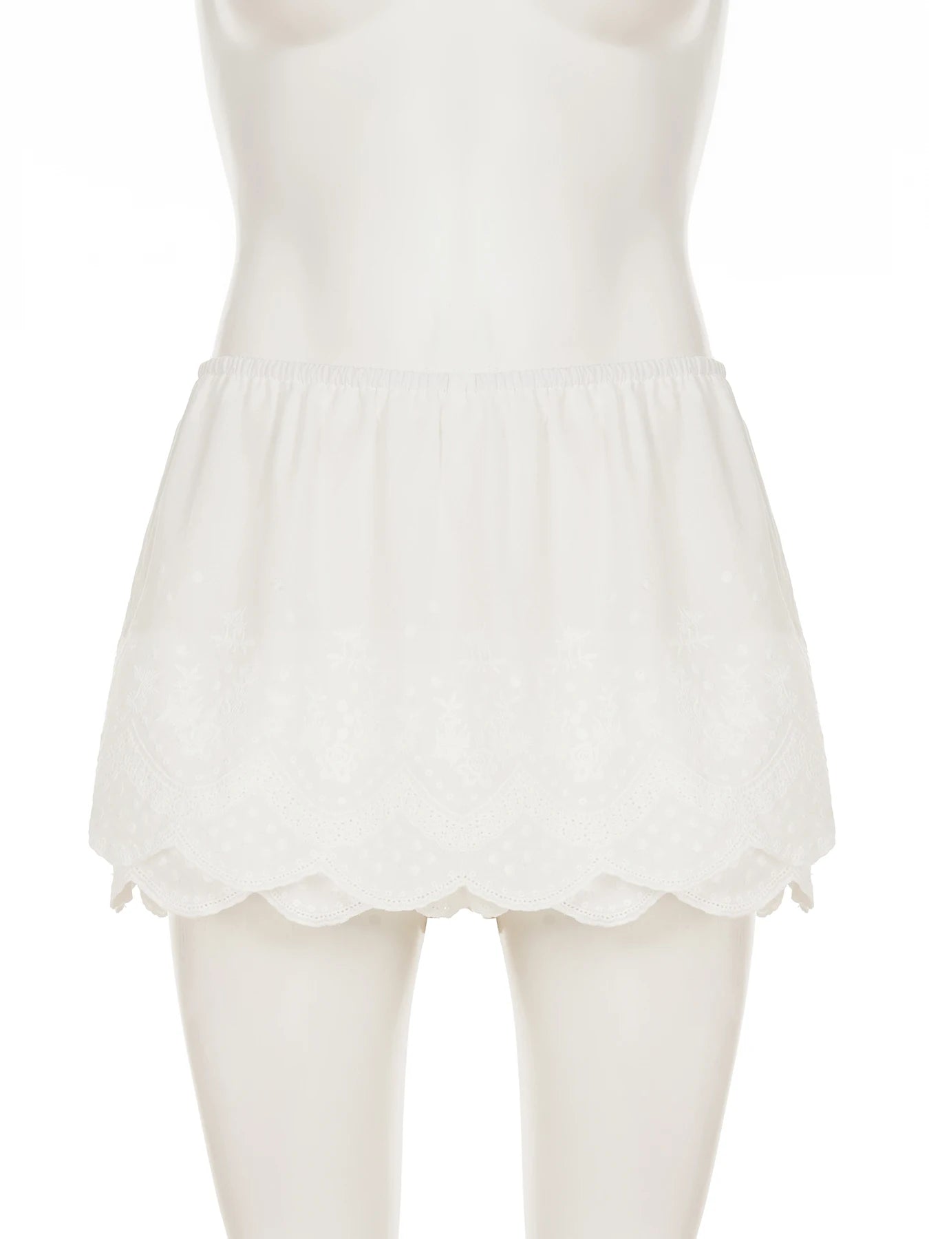 Cyflymder  Sweet Solid Lace Trim A-Line Skirts With Shorts Holiday Slim Mid Waist Mini Skirts Women 2025 Summer Fashion Streetwear