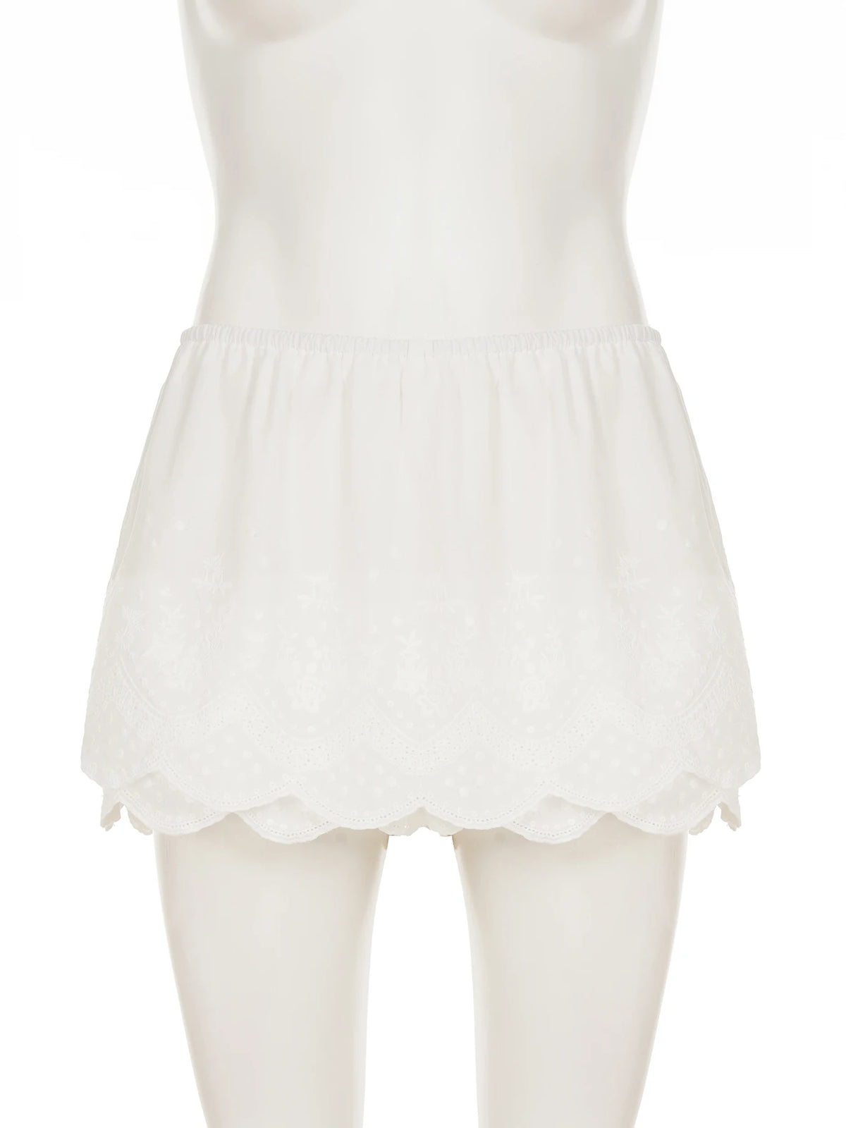 Cyflymder  Sweet Solid Lace Trim A-Line Skirts With Shorts Holiday Slim Mid Waist Mini Skirts Women 2025 Summer Fashion Streetwear