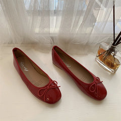 Cyflymder  Women Flat Heel Outdoor Casual Mary Jane Red New  Flat Shoes Fashion Shallow Slip On Ladies Elegant Ballerinas Soft Shoes