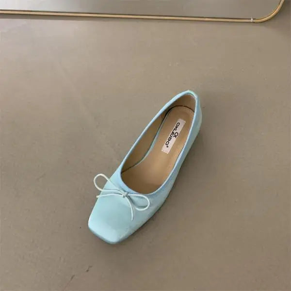 Cyflymder  Square Toe Shoes Woman Comfortable And Elegant Modis Female Footwear Casual Sneaker Dress Summer New Rubber Flat Silk Lace-