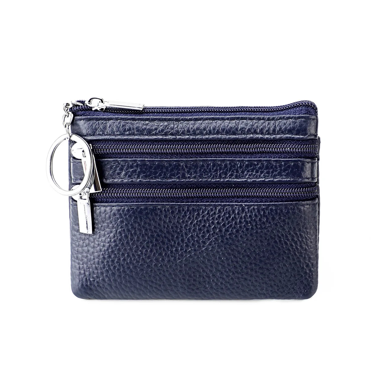 Cyflymder  Fashion Women Genuine Leather Coin Purse Small Zipper Card Holder Mini Pouch Change Wallet with Keychain