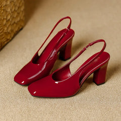 Cyflymder  High Heels Women's High Heeled Sandals Mary Jane Heels Women Square Head High Heel Single Shoes Empty Bag Head Sandals Women's