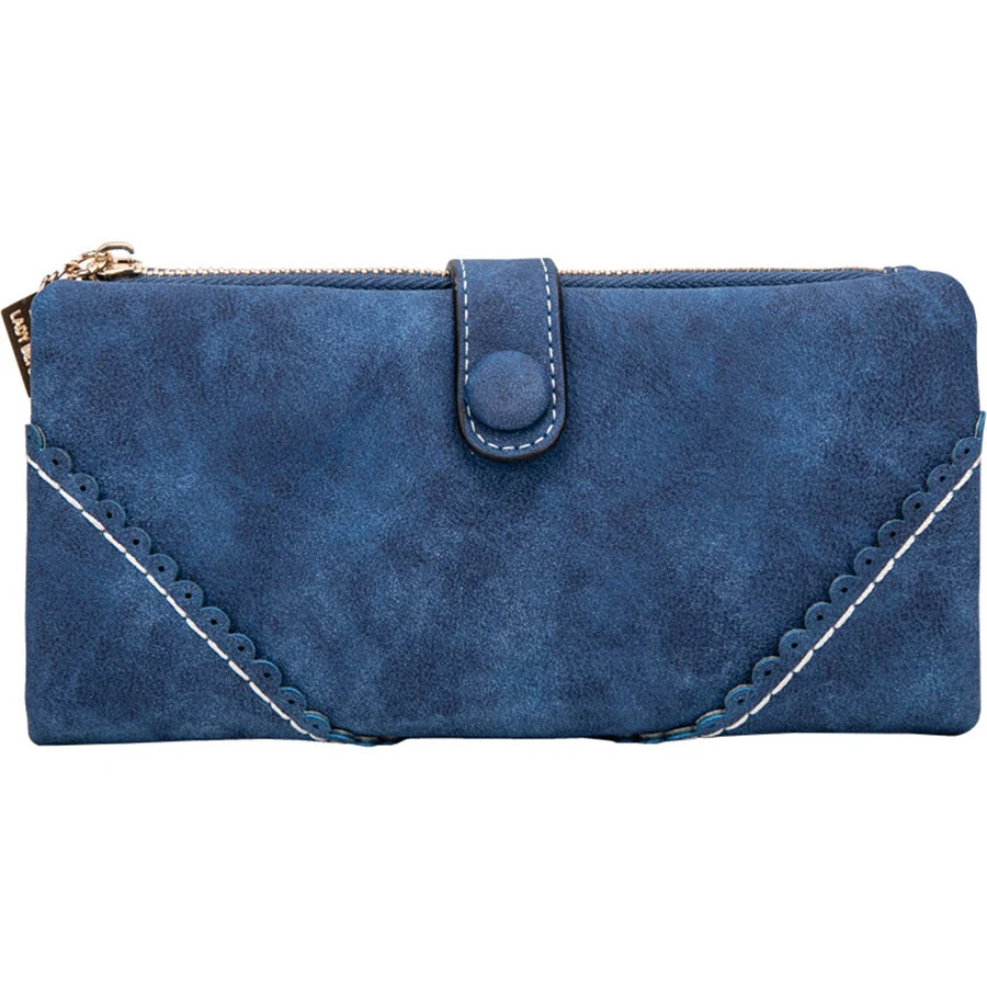 Cyflymder  Men/Woman Wallet Vintage PU Leather Frosted Long Wallets Coin Pocket Billetera Hombre Man Purse Male ID Card Holder Money Bags
