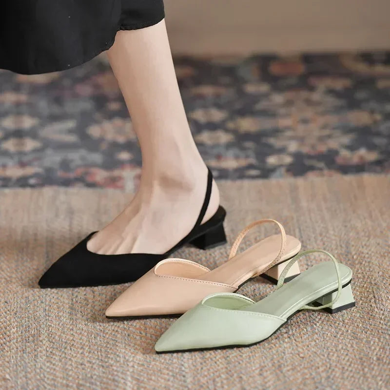 Cyflymder New Fashion Summer Women Pumps Woman Buckle Beige Single Shoes Square Heels Comfortable Dress Party Shoes