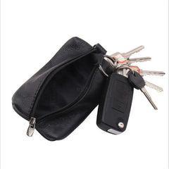 Cyflymder  Practical Car Key Case Men Women Leather Wallets Holder Housekeeper Covers Zipper Bag Keychain Cover For Keys Organizer Card