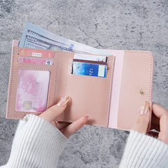 Cyflymder Three Fold Short Clip Wallet Women Short Wallet Multi-card Bag Mini Pouch Fashion Female Wallet Credit Card Lady Coin Purses