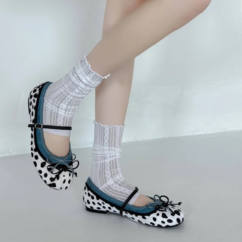 Cyflymder Bow Women Mary Jane Shoes Flats Designer Shoes Shallow Summer Fashion Loafers Shoes New Walking Comfort Soft Woman Zapatos